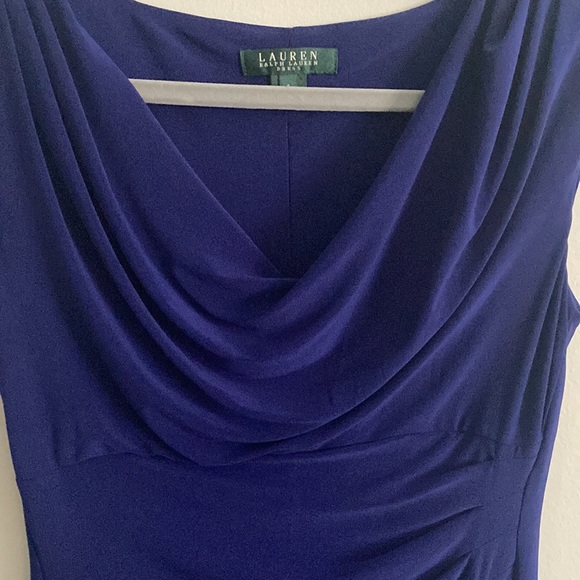 Size 8 slinky knee length purple Lauren dress - Picture 2 of 7